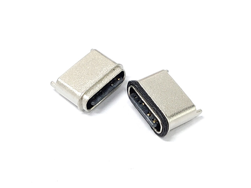 TYPE-C 6P Vertical DIP Waterproof Mother Seat Powder Metallurgy Shell